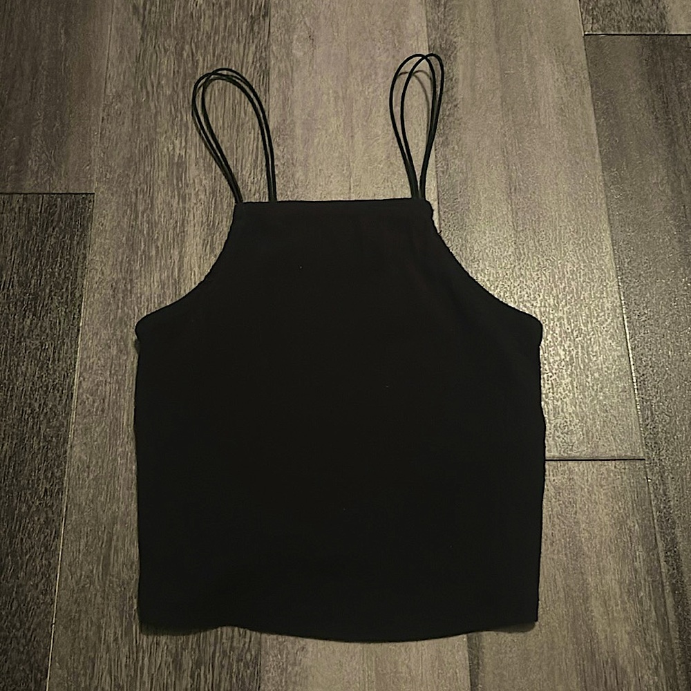 Target size xs, black cropped tank top.